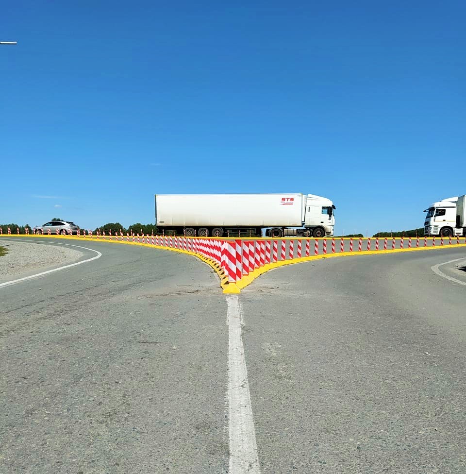 Изменение геометрии улицы с помощью дорожных делиниаторов