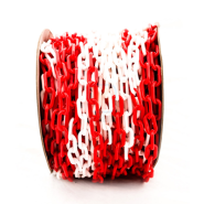 Цепь пластиковая красно-белая, 8мм, Бухта 25м