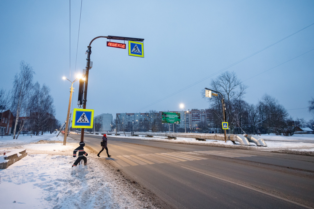 Улучшение видимости пешеходного перехода при помощи специального оборудования Улучшение видимости пешеходного перехода при помощи специального оборудования