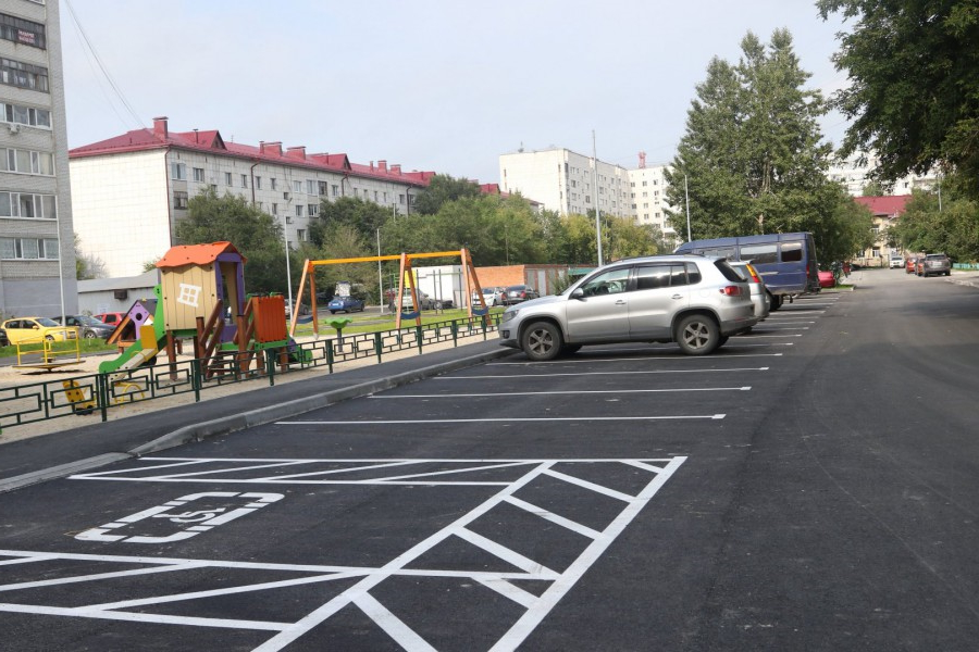 Разметка открытой парковки