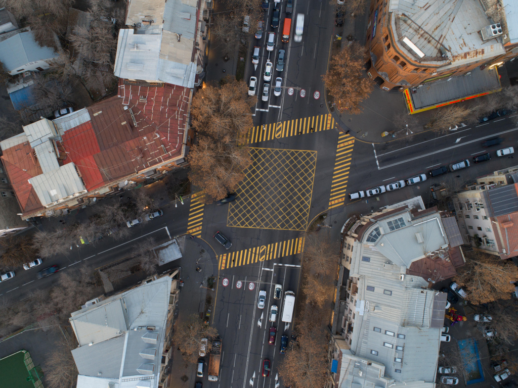 Вафельная разметка перекрестка