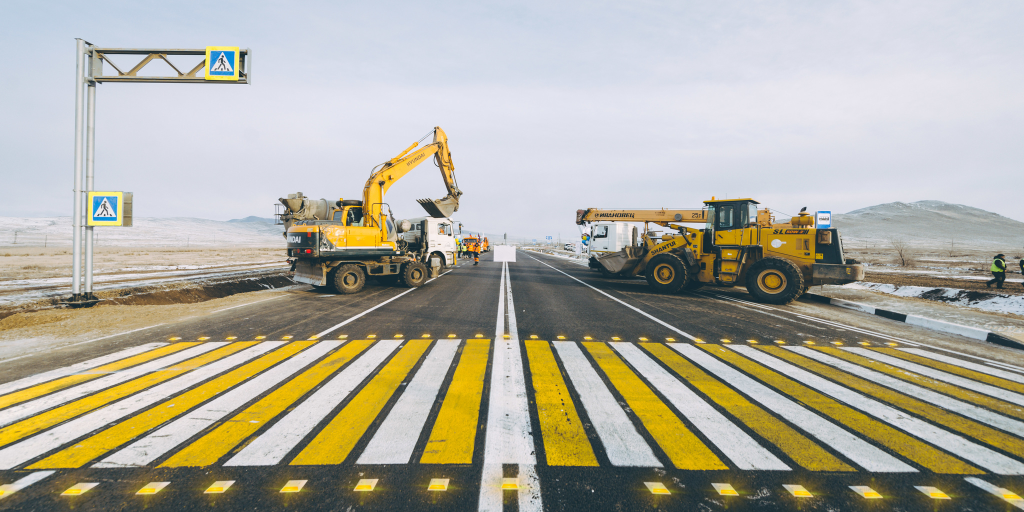 Установка подсветки на дорожной зебре