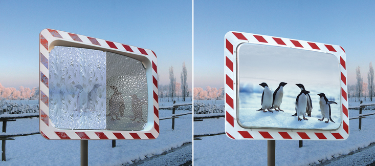 Зеркало сферическое из антиобледенительного материала