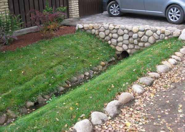 Укрепление откосов дренажных каналов газонной решеткой