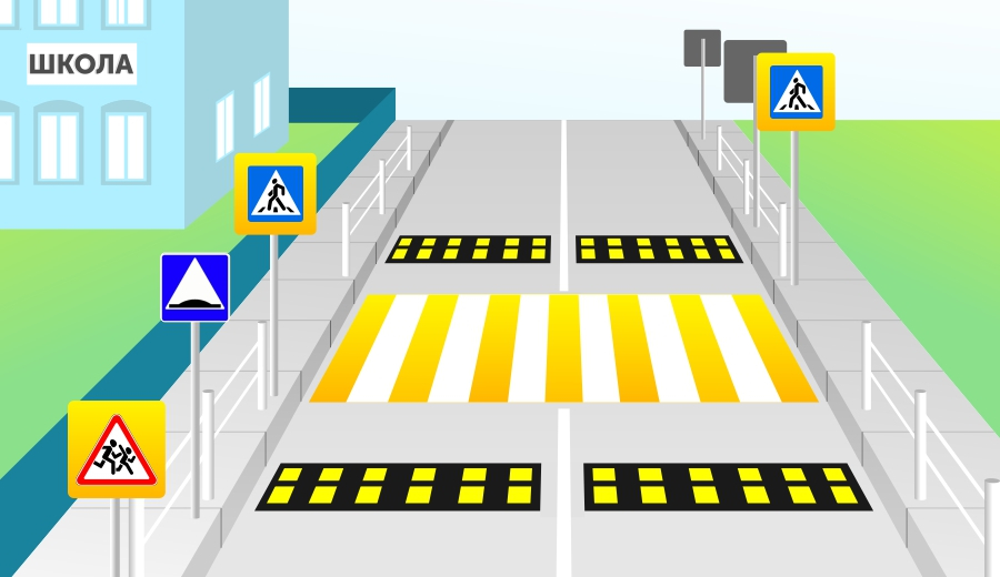 Устройство пешеходного перехода к школе