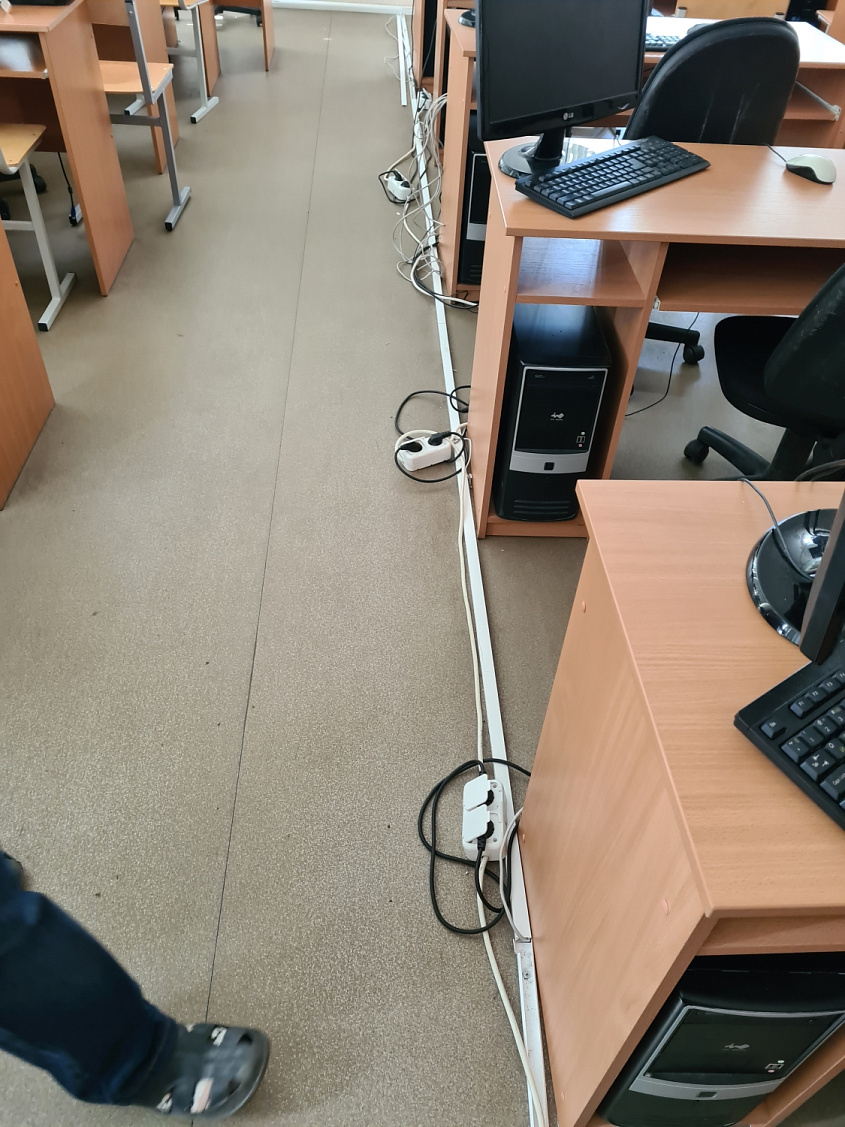Управление кабелями на рабочем месте – До